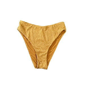 Andie Swim The 90s High Waisted Bottom Yellow Orange Zebra Size Small